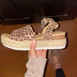 Platform Leopard Espadrilles size 8
